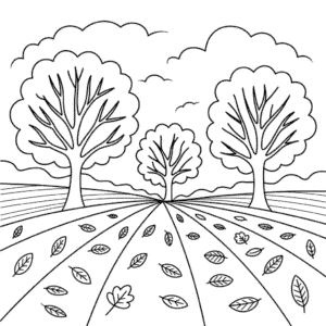 Kleurplaat Herfstlandschap