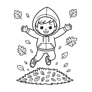 Kleurplaat Makkelijke Herfst voor Kinderen
