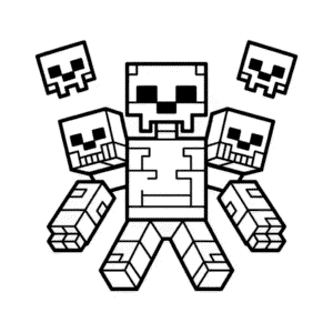 Kleurplaat Minecraft Baas