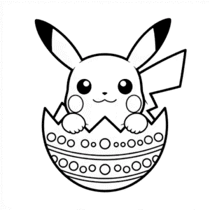 Kleurplaat Paas-Pikachu