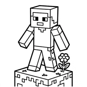 Kleurplaat Personage Minecraft