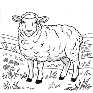 Kleurplaat Schaap dier
