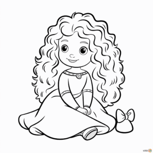 Kleurplaat Schattige Disney Prinses