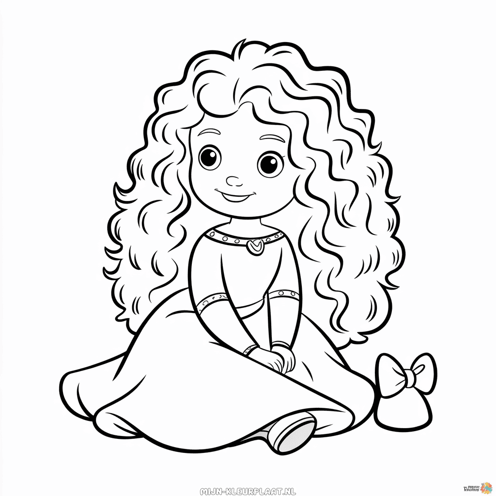 Kleurplaat Schattige Disney Prinses