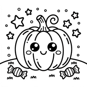 Kleurplaat Schattige Leuke Halloween