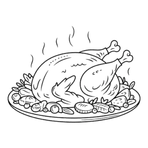 Kleurplaat Thanksgiving Kalkoen
