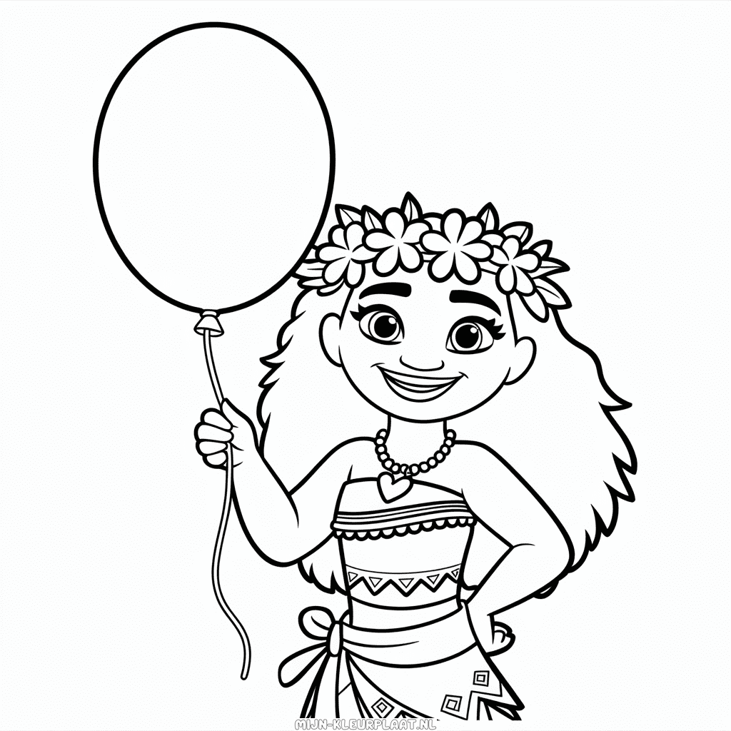 Kleurplaat Vaiana Verjaardag