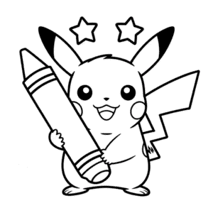 Kleurplaat Afdrukbare Pikachu