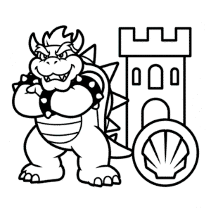 Kleurplaat Bowser Super Mario