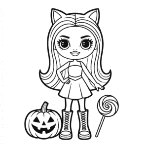 Kleurplaat Bratz Halloween