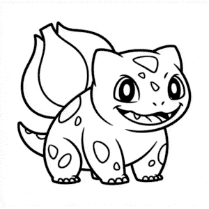 Kleurplaat Cartoon Bulbasaur