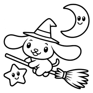 Kleurplaat Cinnamoroll Halloween