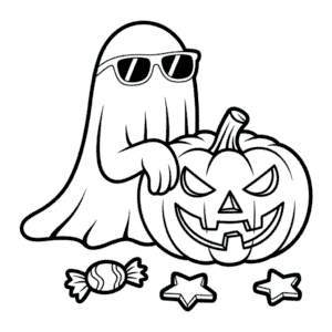 Kleurplaat Cool Halloween