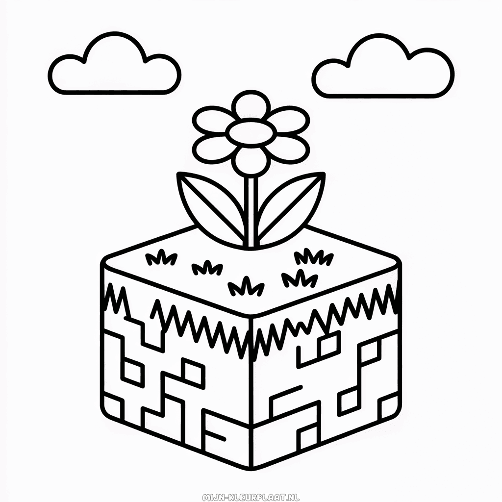 Kleurplaat Eenvoudig Minecraft