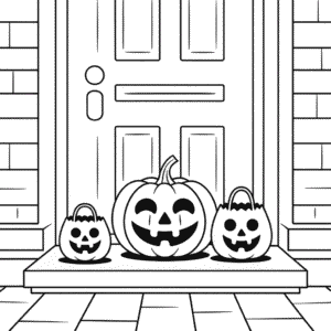 Kleurplaat Eenvoudige Halloween voor Volwassenen