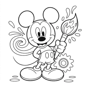 Kleurplaat Epische Mickey