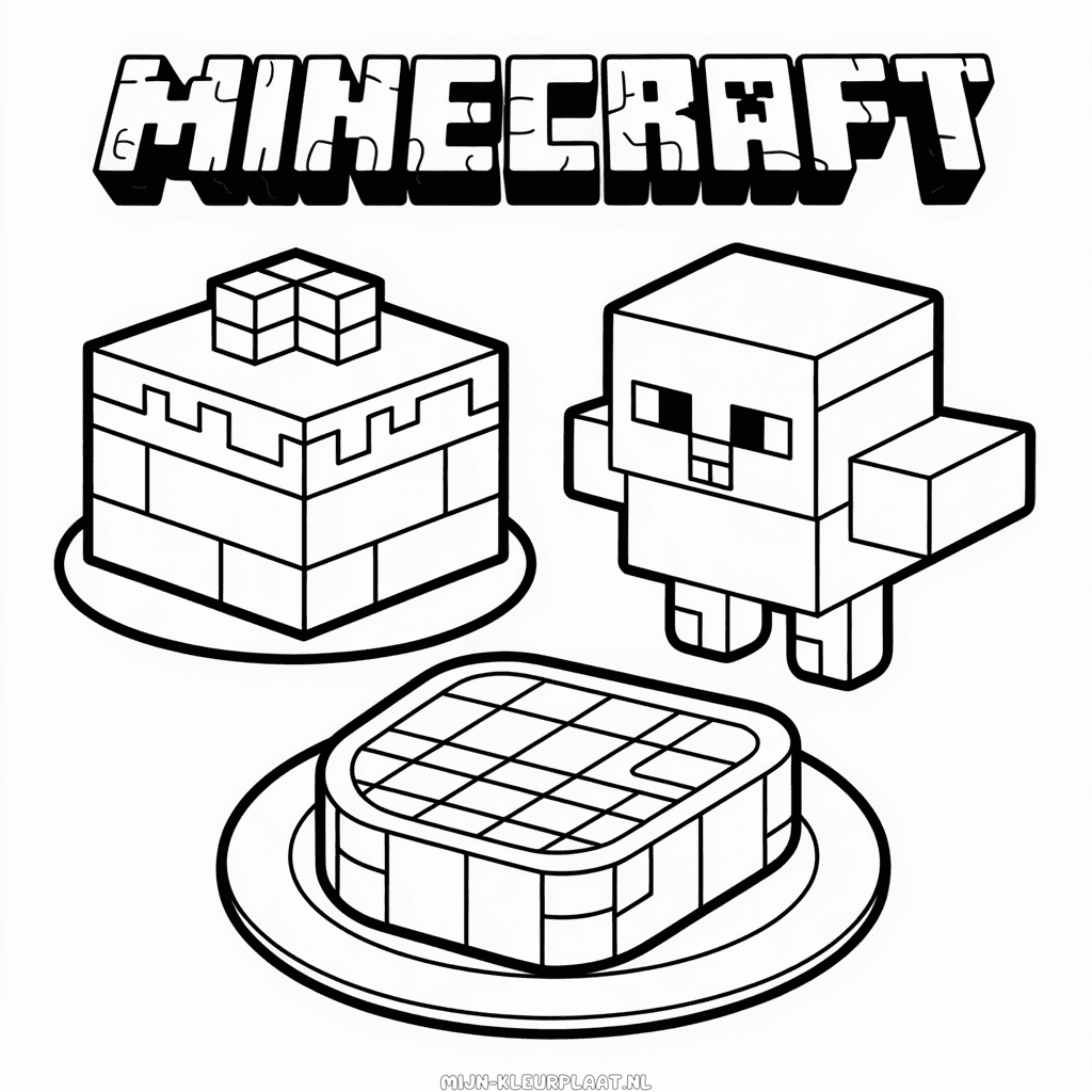 Kleurplaat Eten Minecraft