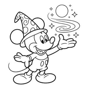 Kleurplaat Fantasia Mickey Mouse