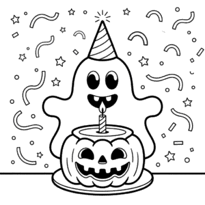 Kleurplaat Gelukkige Verjaardag Halloween