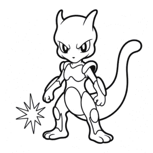 Kleurplaat Gepantserde MewTwo
