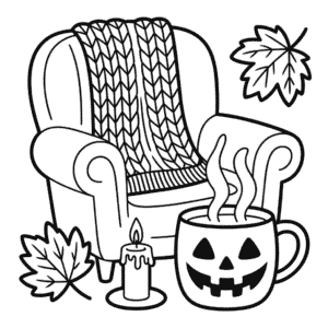Kleurplaat Gezellige Halloween