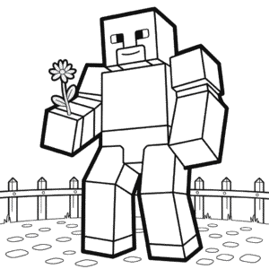 Kleurplaat Golem Minecraft