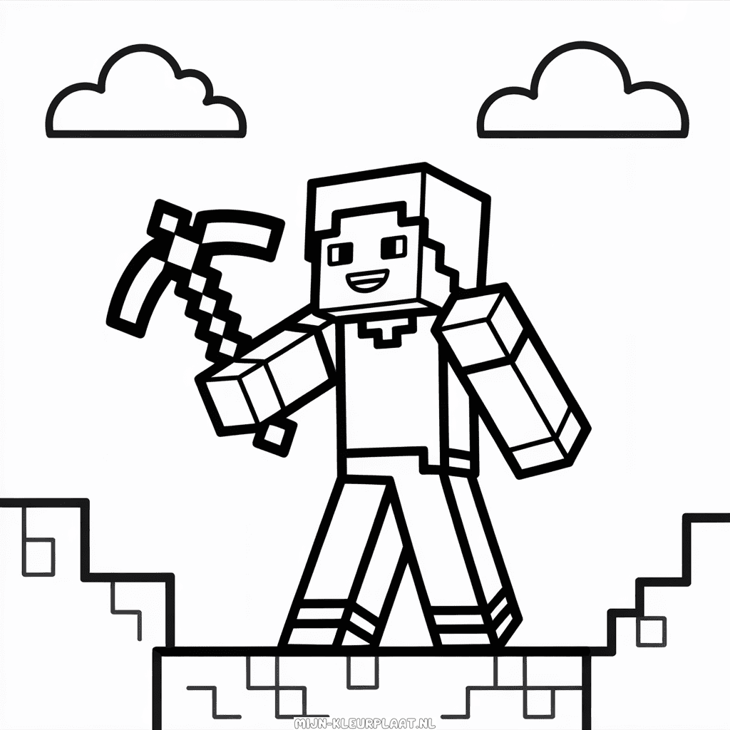 Kleurplaat Gratis Afdrukbare Minecraft