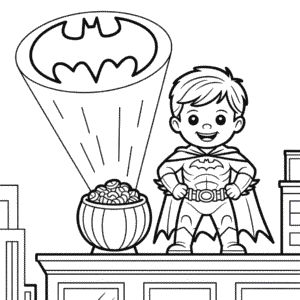 Kleurplaat Halloween Batman