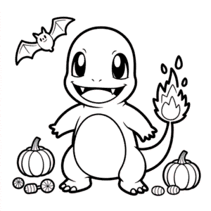 Kleurplaat Halloween Charmander