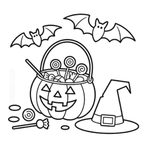 Kleurplaat Halloween Emmer