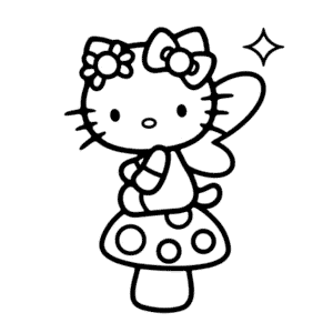 Kleurplaat Hello Kitty Fee