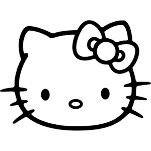 Kleurplaat Hello Kitty Gezicht