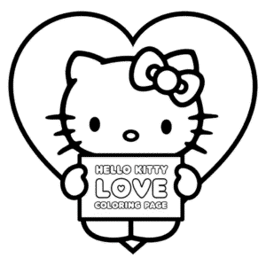 Kleurplaat Hello Kitty Liefde