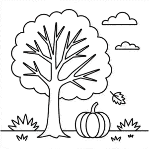 Kleurplaat Herfst