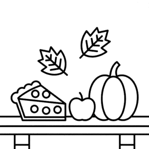 Kleurplaat Herfst Eten