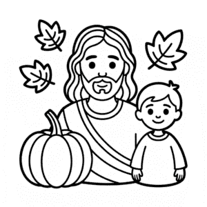 Kleurplaat Herfst Jezus