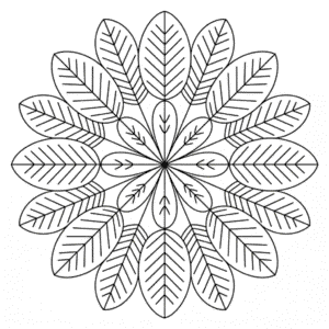 Kleurplaat Herfst Mandala