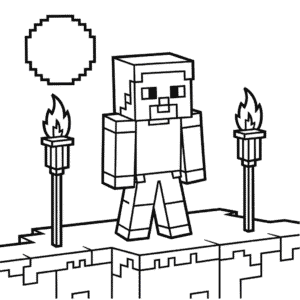 Kleurplaat Herobrine Minecraft