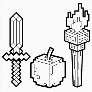 Kleurplaat Item Minecraft