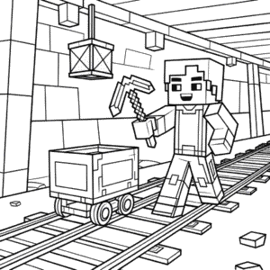 Kleurplaat Jesse Minecraft Verhaalmodus