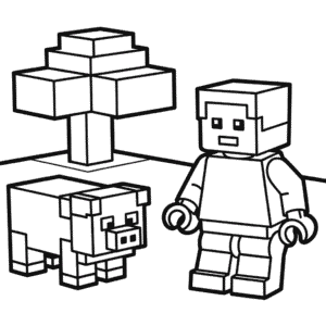 Kleurplaat Lego Minecraft