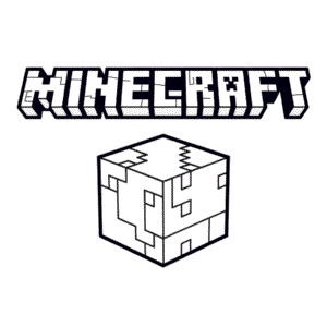 Kleurplaat Logo Minecraft
