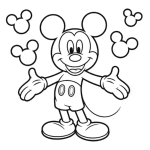 Kleurplaat Mickey