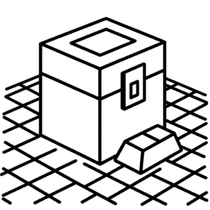 Kleurplaat Minecraft Kist
