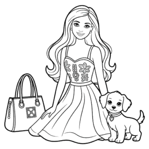 Kleurplaat Mooie Barbie