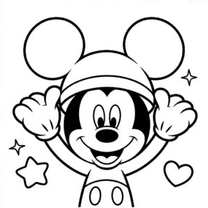 Kleurplaat Oren Mickey Mouse