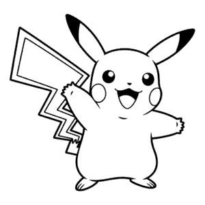 Kleurplaat Pikachu