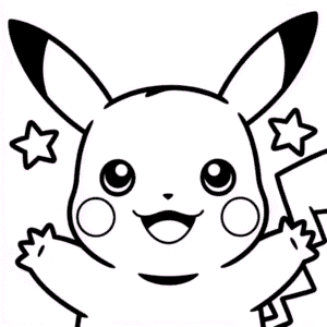 Kleurplaat Pikachu Gezicht