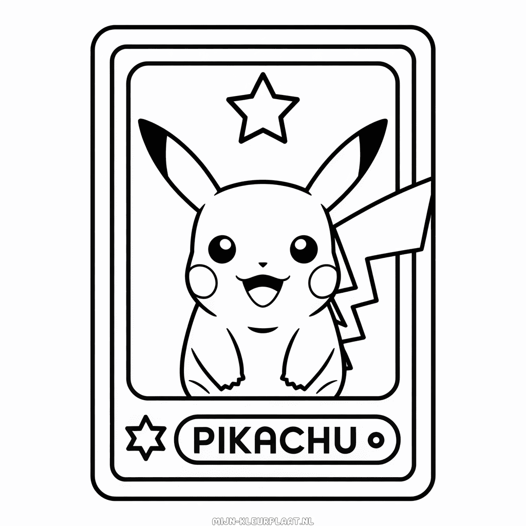 Kleurplaat Pikachu Kaart