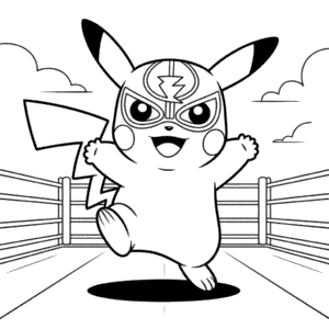 Kleurplaat Pikachu Worstelen